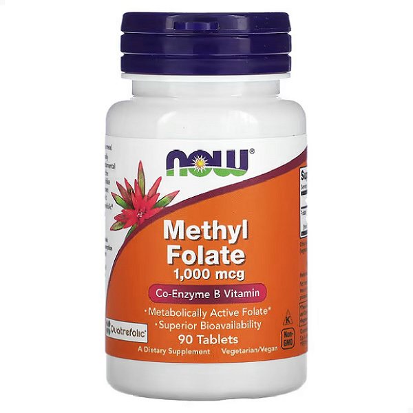 Metilfolato 1000 mcg 90 tabs Now Foods
