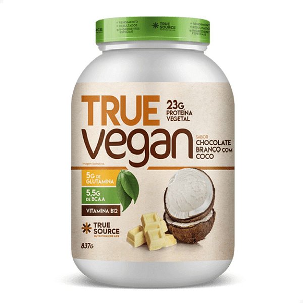 True Vegan Chocolate Branco com Coco 837g True Source