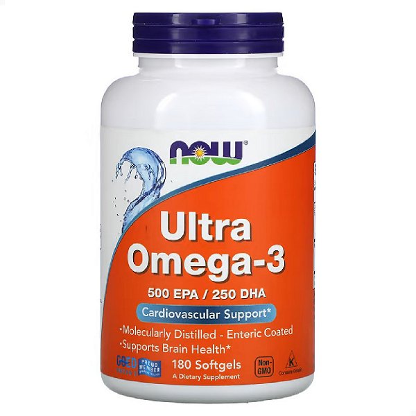 Ultra Ômega 3 Fish Oil 180 caps Now Foods