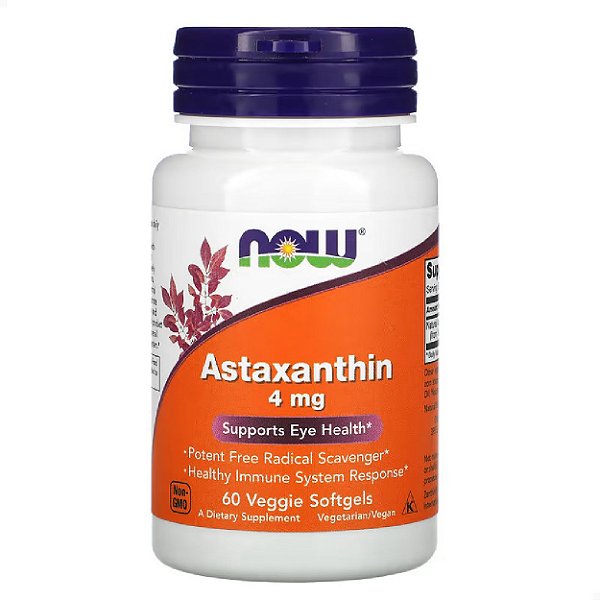 Astaxantina 4mg 60 veg caps Now Foods