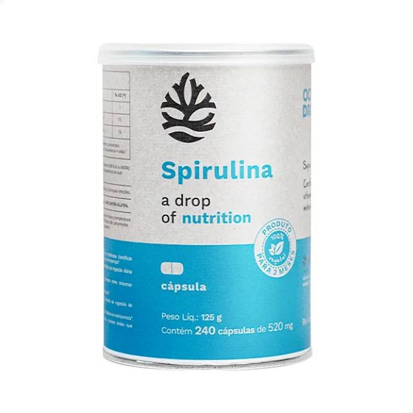 Spirulina 520mg 240 Cápsulas Ocean Drop