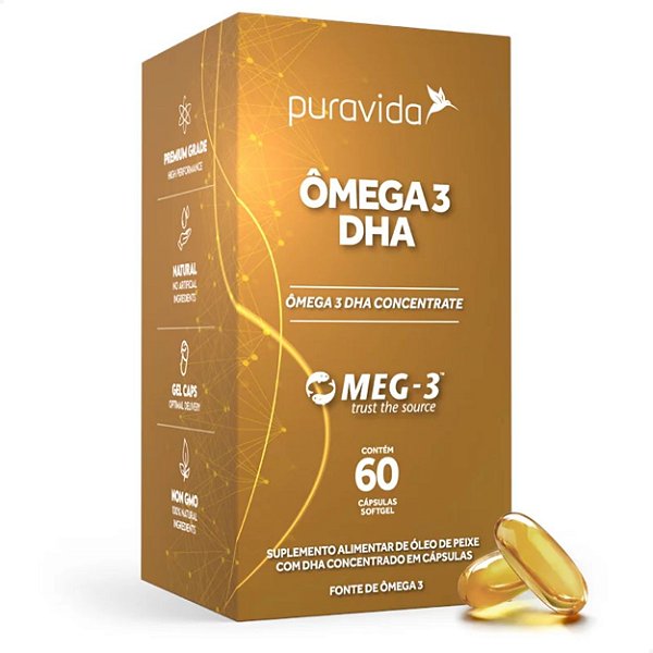 Ômega 3 Super DHA 1000mg 60 caps Puravida
