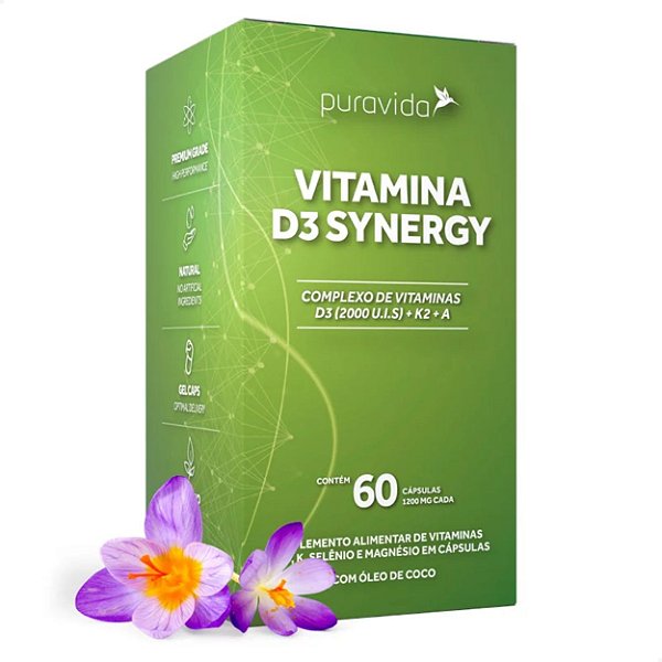Vitamina D3 Synergy 60 caps Puravida