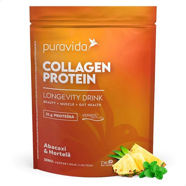 Collagen Protein Verisol Abacaxi com Hortelã 450g Puravida