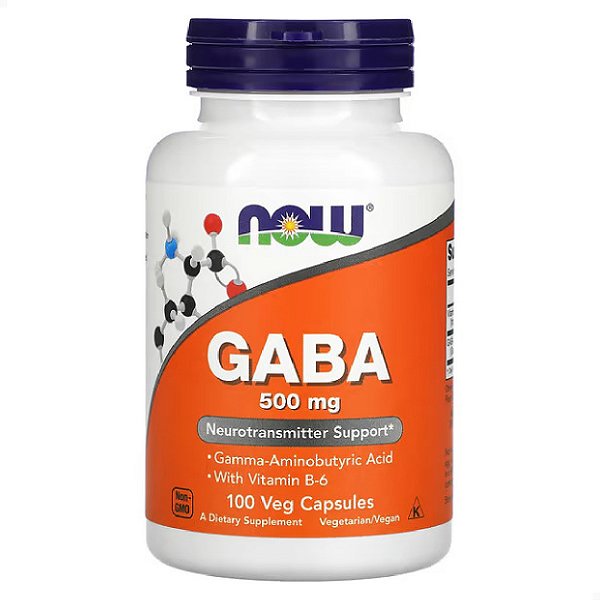 Gaba 500mg com B6 e Ácido Gamma 100 caps Now Foods