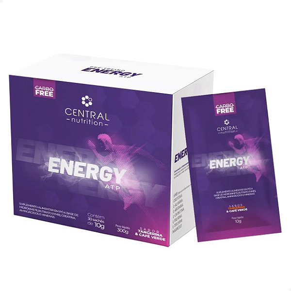 Energy ATP Zero Carbo Tangerina 30 Sachês Central Nutrition