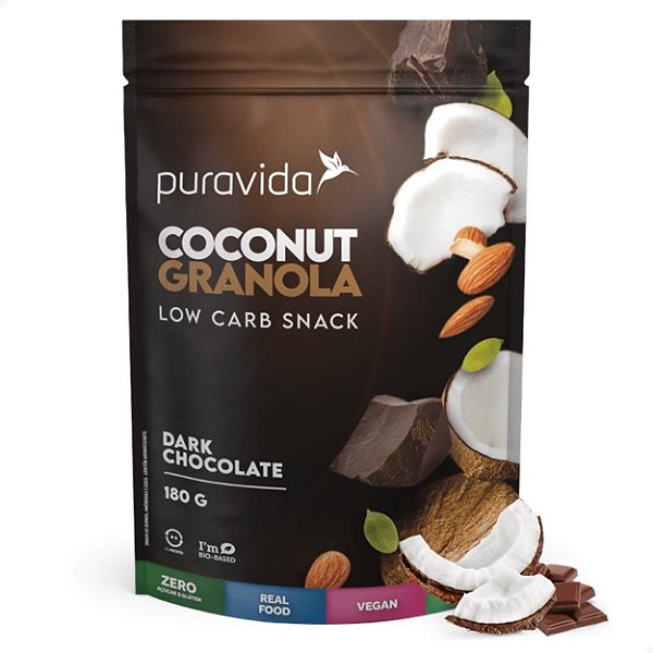 Coconut Granola Dark Chocolate 180g Puravida