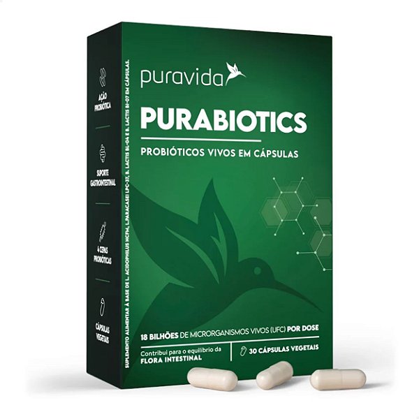 Purabiotics Probióticos Vivos 30 caps Puravida