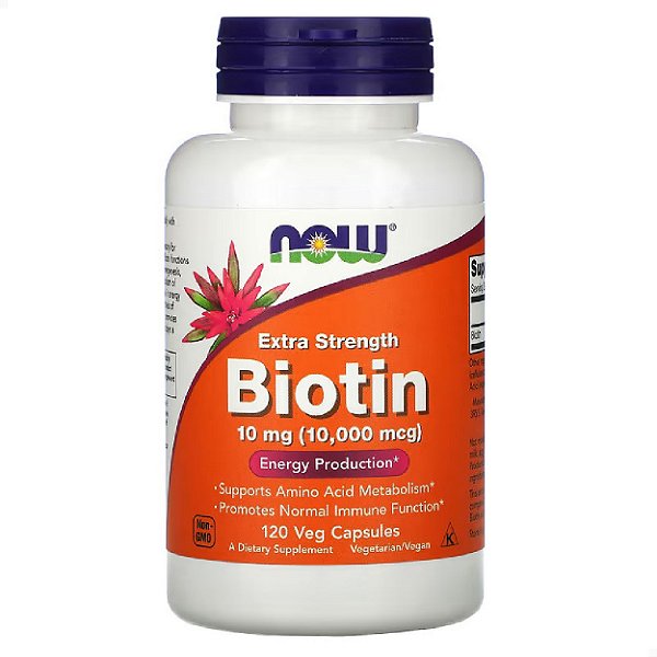 Biotina Extra Forte 10.000 mcg 120 veg caps Now Foods