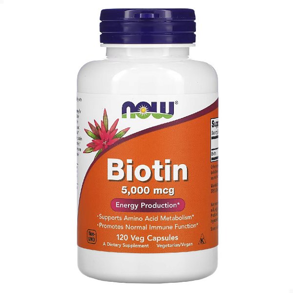 Biotina 5000 mcg 120 veg caps Now Foods