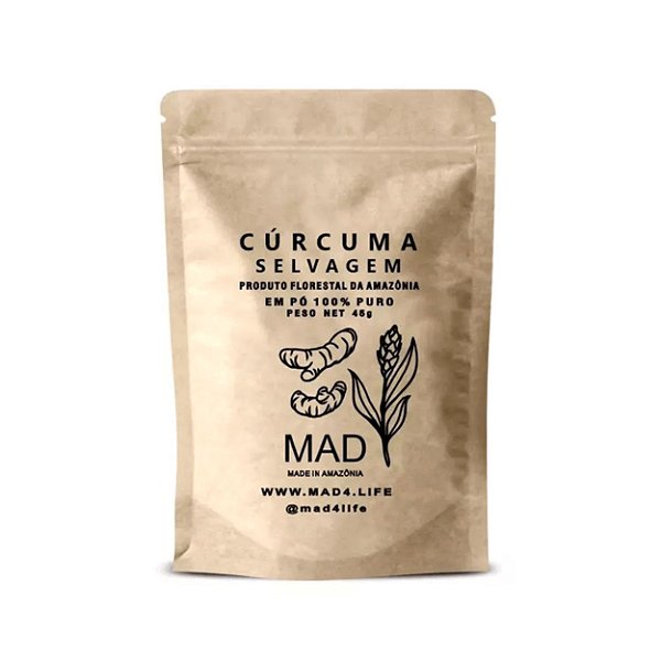 Cúrcuma Selvagem Orgânica da Amazônia 45g MAD