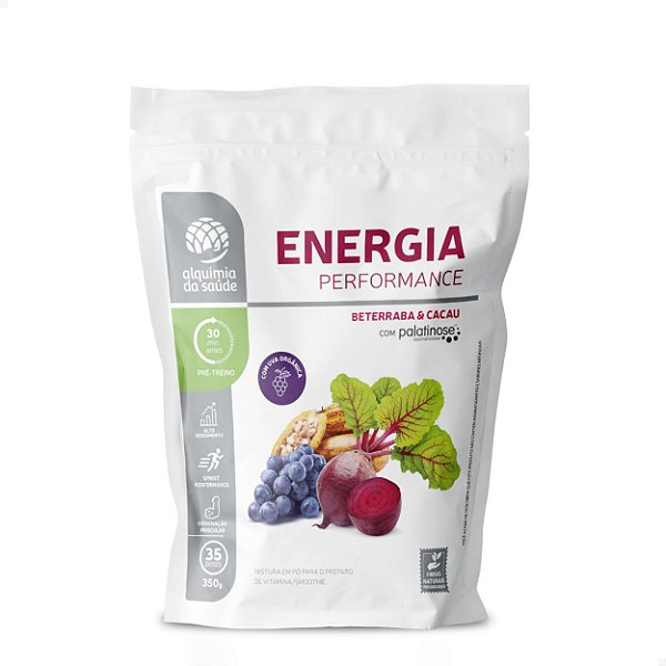 Energia Performance com Uva Orgânica, Beterraba e Cacau 350gr Alquimia da Saúde
