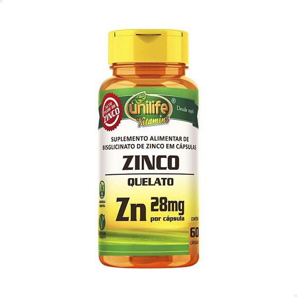 Zinco Quelato 600mg 60 caps Unilife