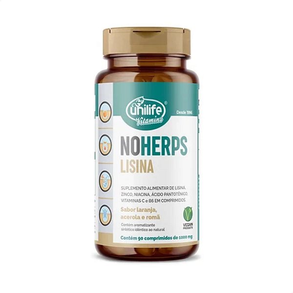 NoHerps Lisina com Vitaminas 1000mg 90 caps Unilife