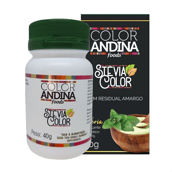 Adoçante Stevia 100% Natural 40g Color Andina