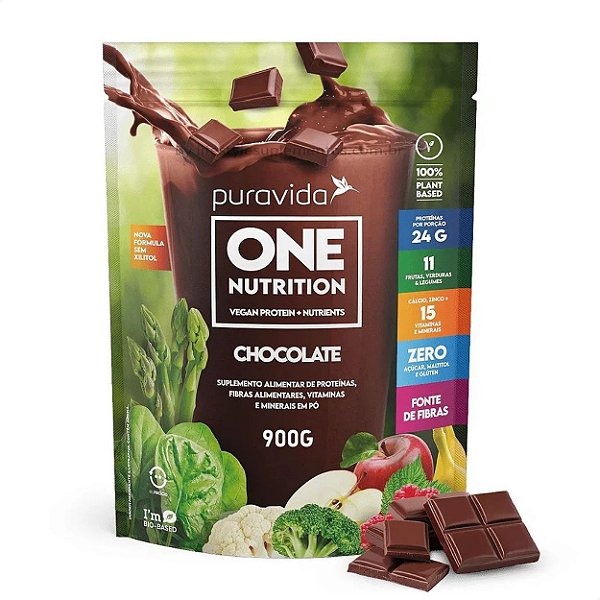 One Nutrition Proteína Vegana Chocolate 900g Puravida