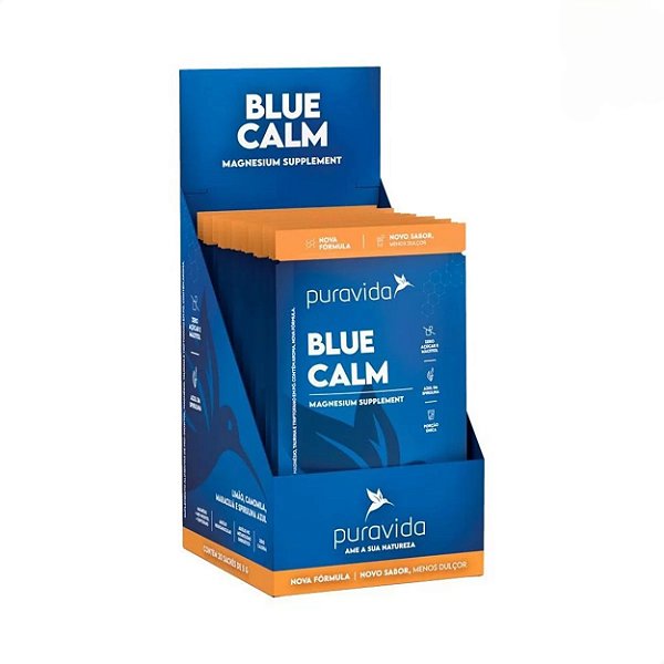 Box Blue Calm Spirulina Magnésio Triptofano 20 sachês de 5g Puravida