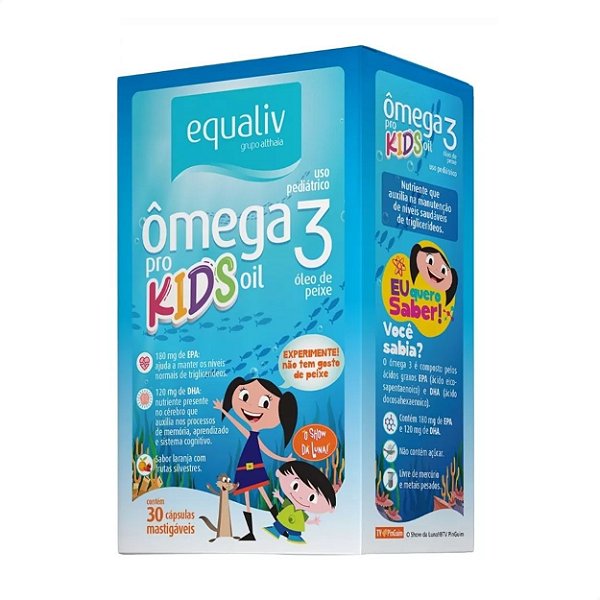 Ômega 3 Kids Sabor Laranja 30 caps Equaliv