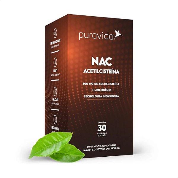 NAC N-Acetilcisteína + Molibdênio 30caps Puravida