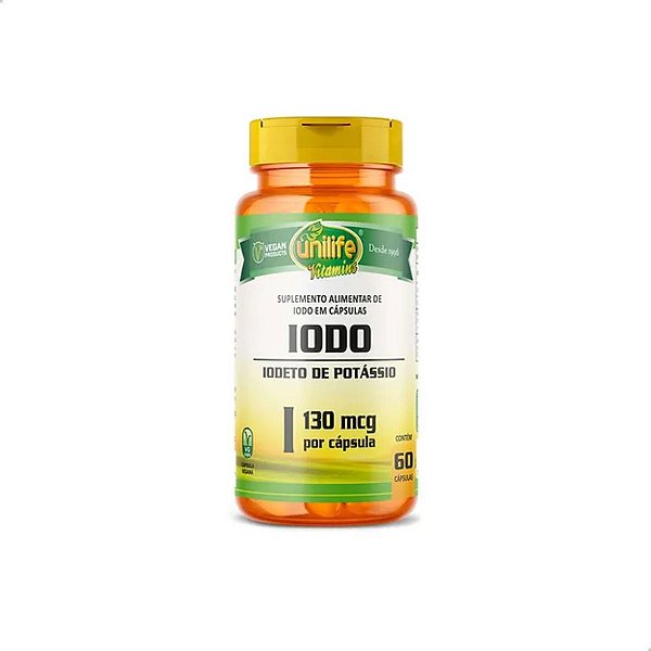 Iodo Iodeto de Potássio 450mg 60caps Unilife