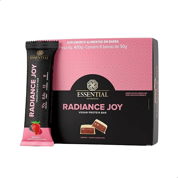 Radiance Joy Barra de Proteína Vegana Caixa com 8un Essential