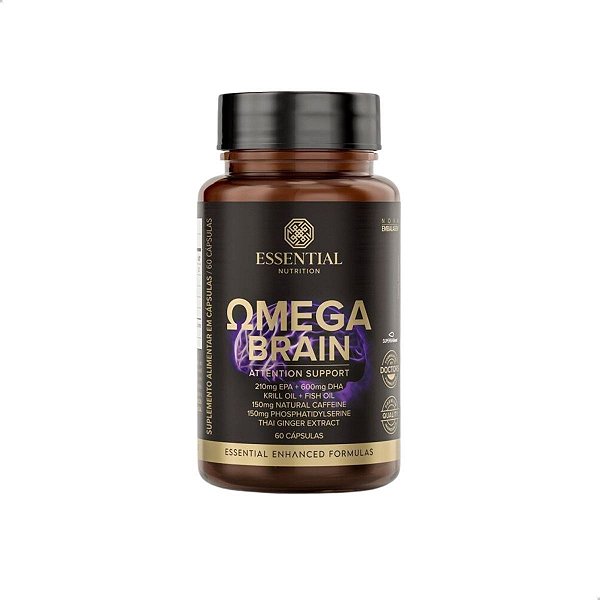 Ômega Brain com Cafeína Foco e Concentração 60caps Essential