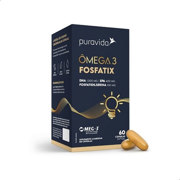 Ômega 3 Fosfatix Com Fosfatidilserina 60 Caps Puravida