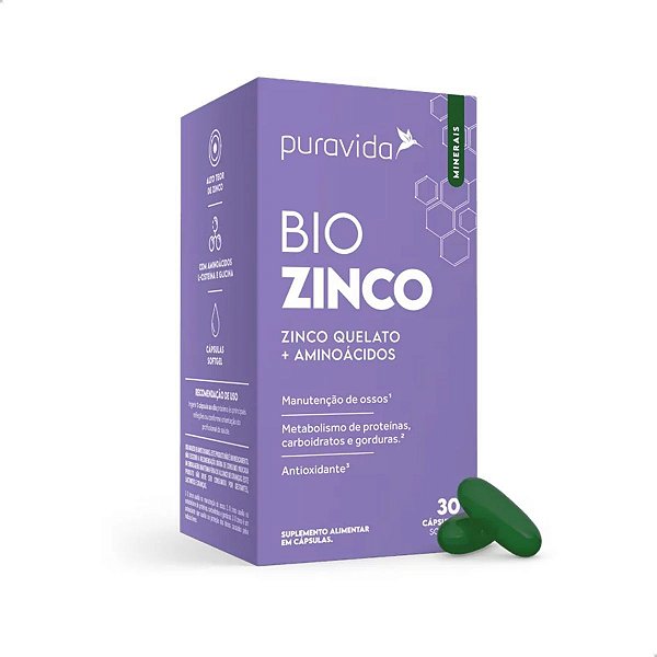 Bio Zinco com Aminoácidos 60 caps Puravida