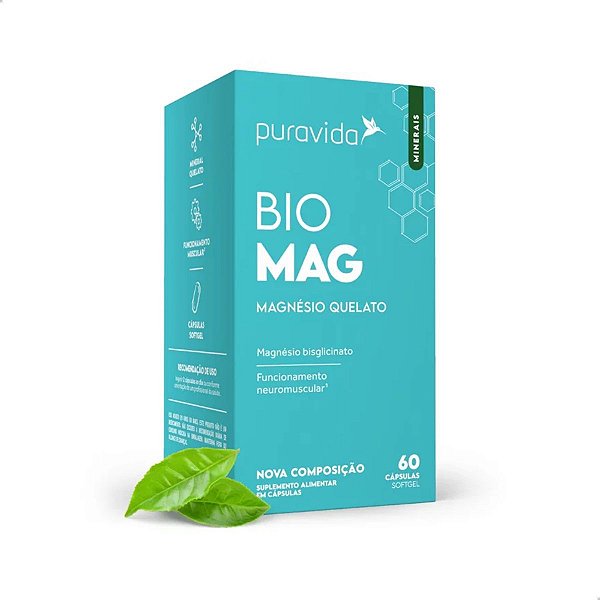 Bio Mag Magnésio Quelato 60 caps Puravida