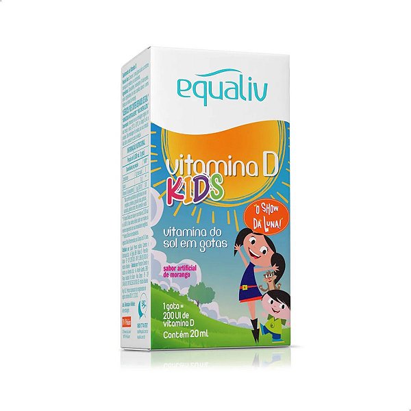 Vitamina D Kids 200 UI Sabor Morango 20 ml Equaliv