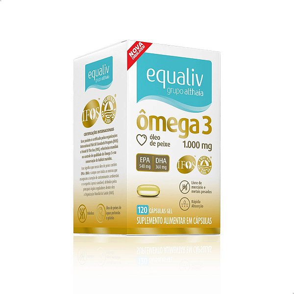 Ômega 3 EPA DHA 1000mg 120 caps Equaliv