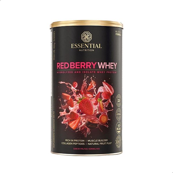 Red Berry Whey Protein Hidro e Iso 450g Essential