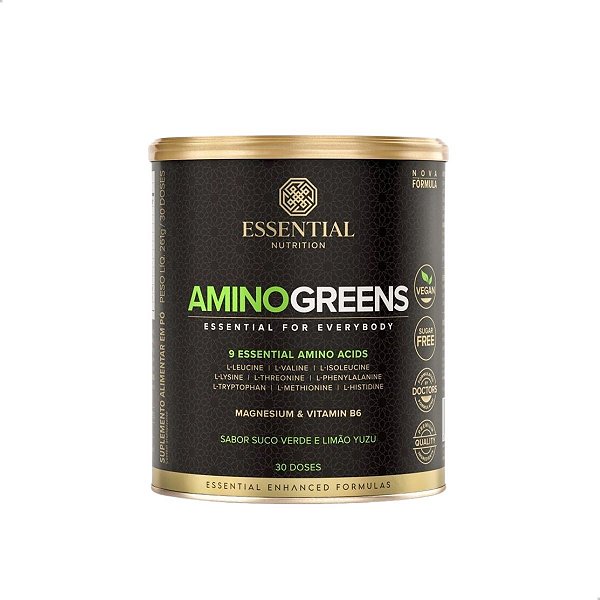 Amino Greens Aminoácidos Suco Verde e Limão 261g Essential
