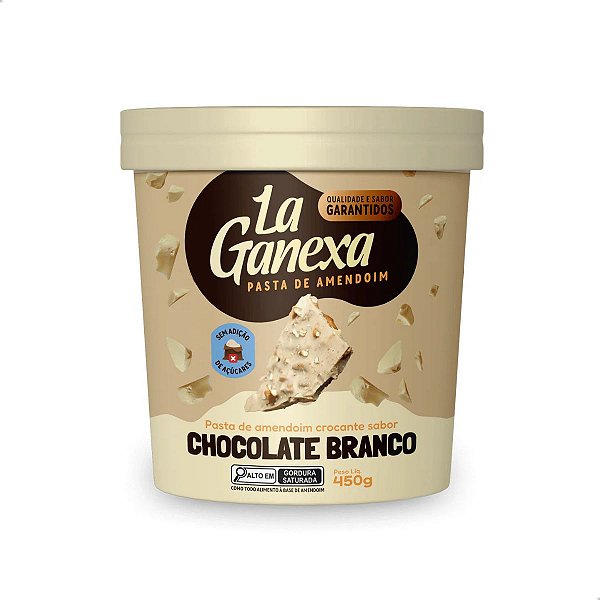 Pasta de Amendoim sabor Chocolate Branco 450g La Ganexa