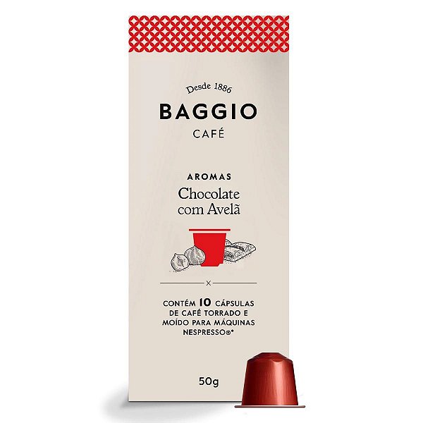 Cápsulas de Café Nespresso Baggio Chocolate com Avelã - 10 unidades