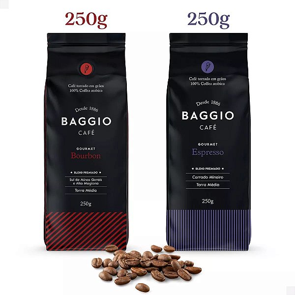 Kit 2 Café Baggio Gourmet Torrado Em Grãos 500g