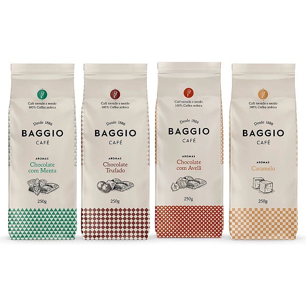 Café Baggio Aromas Kit 4 Pacotes 250g Torrado e Moído