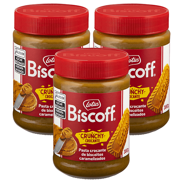 Kit 3 Creme De Biscoito Lotus Biscoff Caramelizado Crunchy