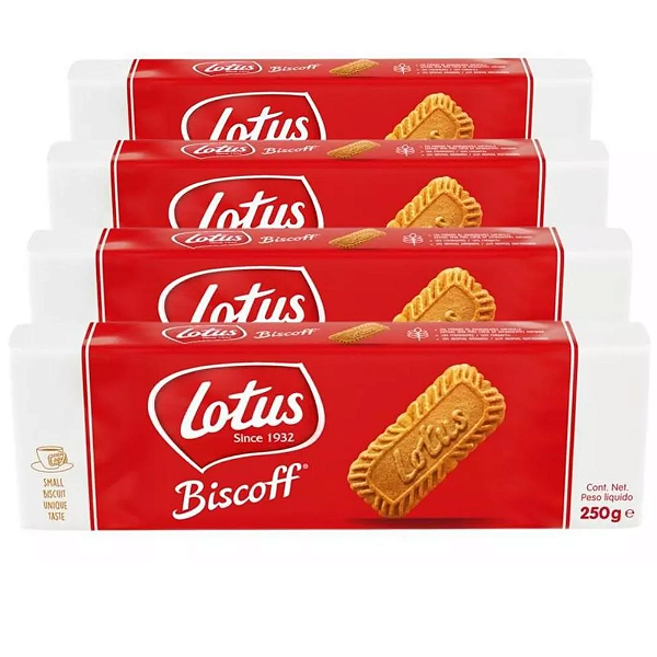 Kit 4 Biscoitos Bolacha Belga Lotus Biscoff 250g