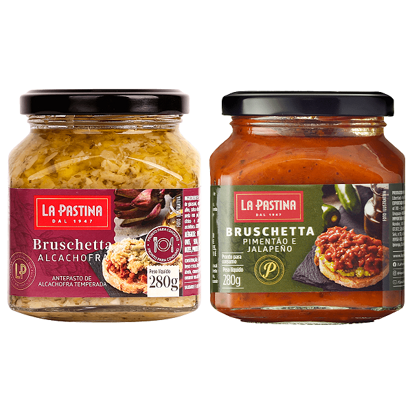 Kit Bruschetta de Alcachofra e Pimentão com Jalapeño La Pastina