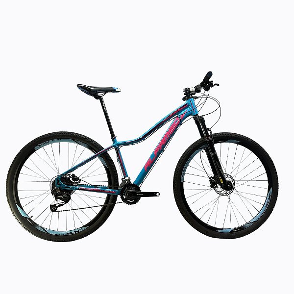 BICICLETA 29 ALFAMEQ PANDORA AZUL ROSA  TAM 17 ALIVIO 2X9