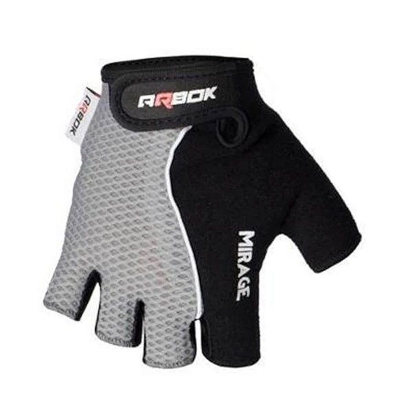 LUVA CICLISMO ARBOK DEDO CURTO MIRAGE PRETO/CINZA COM VELCRO