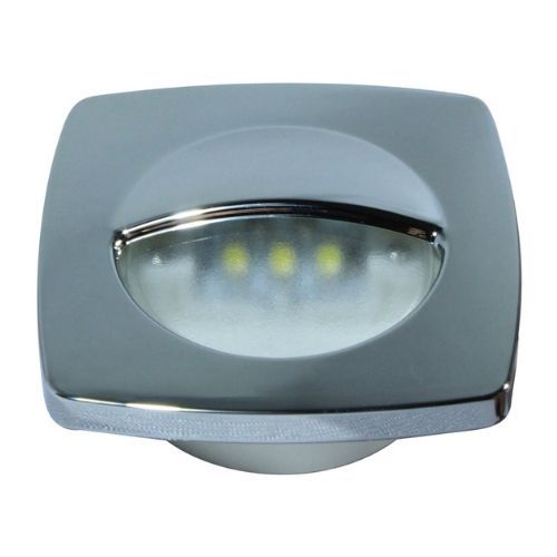 Luz de cortesia 3 leds acabamento cromado 12v lancha