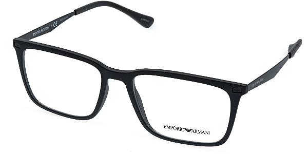Óculos de Grau Emporio Armani Masculino Retangular Preto EA 3169 5042