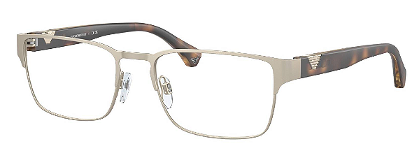 Óculos de Grau Emporio Armani Masculino Retangular Dourado/Havana EA1027