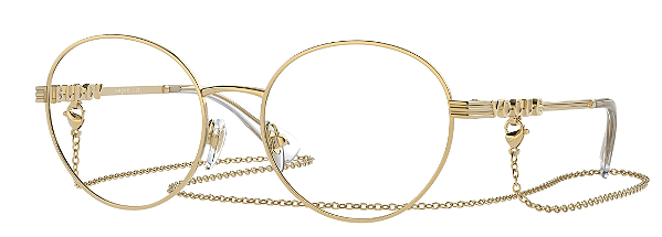 Óculos de Grau Vogue Feminino Redondo Dourado com correntinha