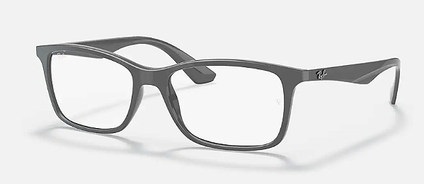 Óculos de Grau Ray-Ban Masculino Polido Cinza Quadrado