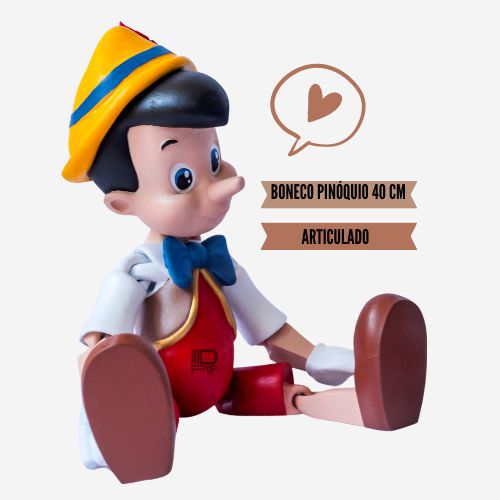 Boneco Pinóquio articulado figura Pinocchio coleção Disney