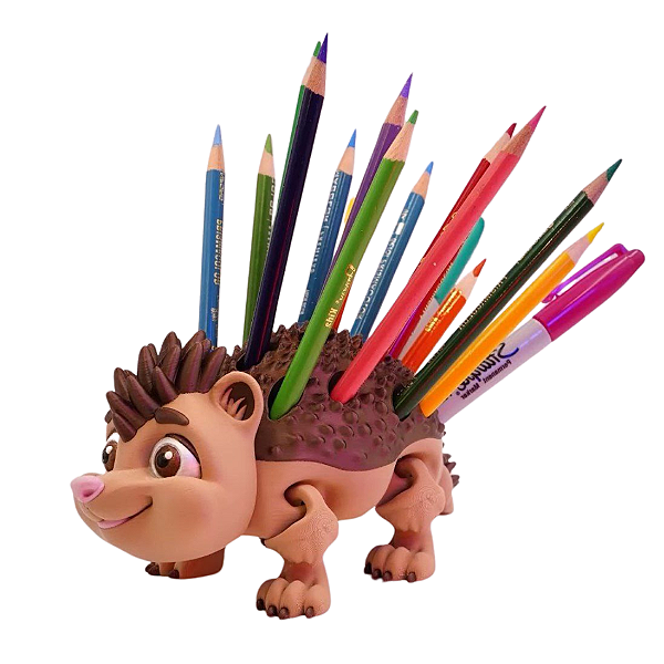 Porta lápis porco espinho animais articulados porta treco brinquedo versátil decoração infantil quarto de criança