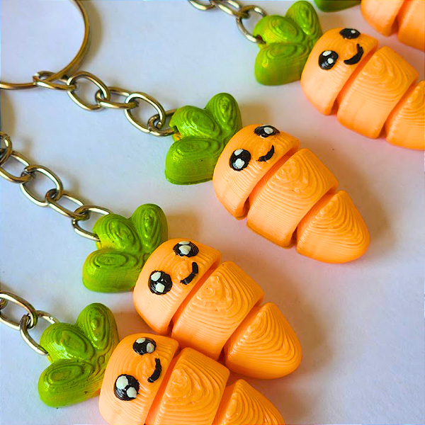 Chaveiro cenourinha brinquedo articulado vegetais brinde lembrancinha de festa infantil